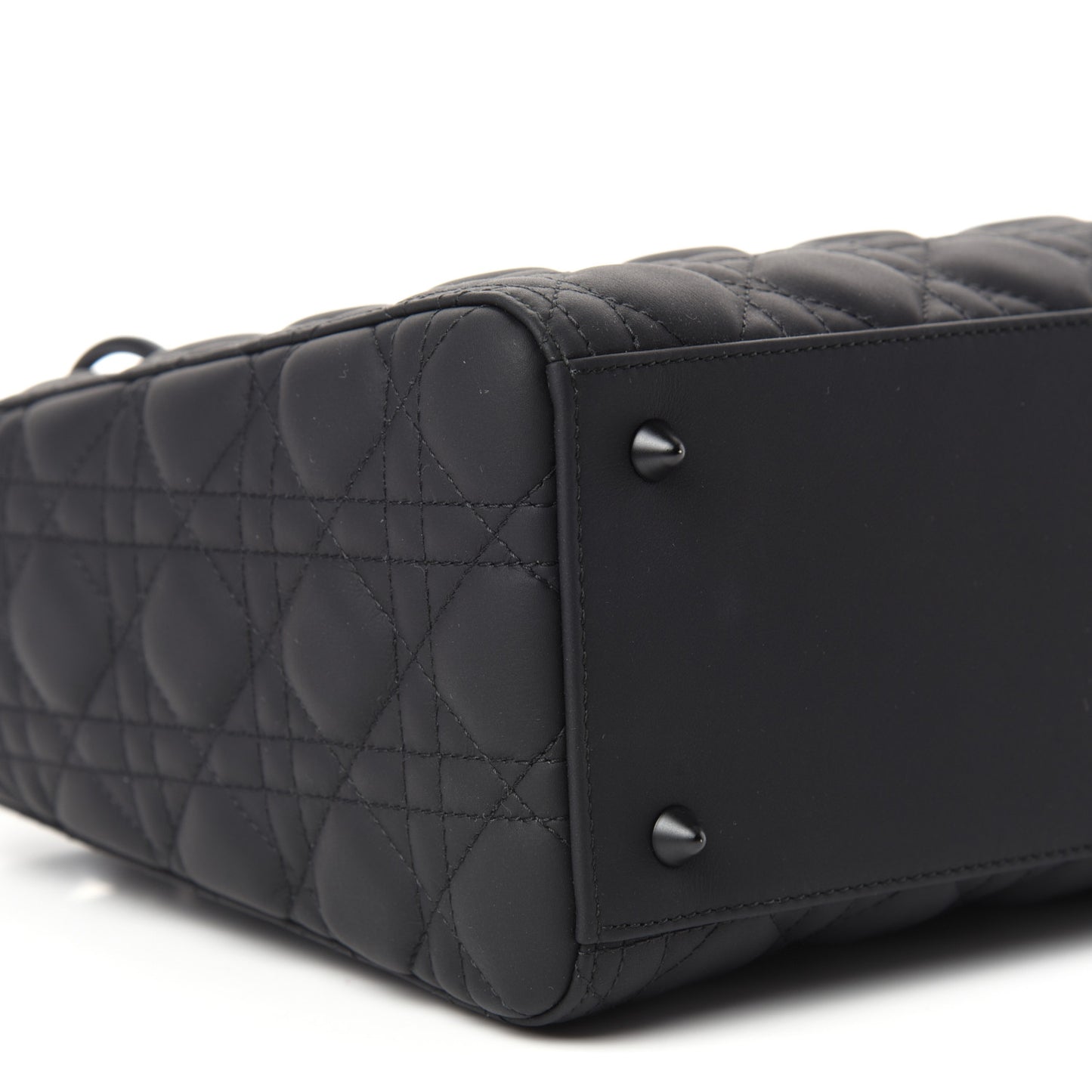 Ultra Matte Calfskin Cannage Medium Lady Dior Black