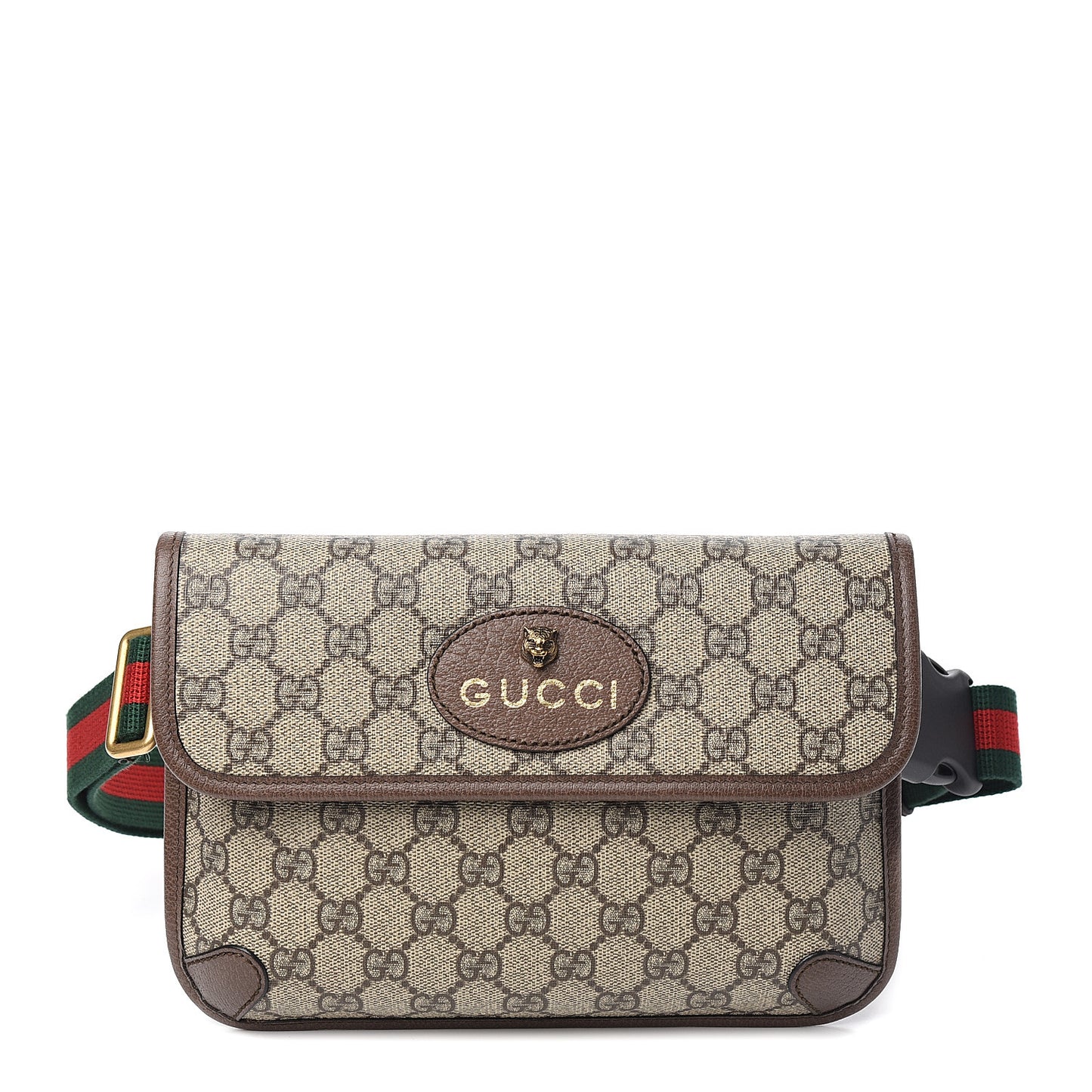 GG Supreme Monogram Neo Vintage Web Belt Bag Brown