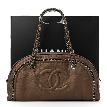 Chanel Metallic Goatskin Medium Luxe Ligne Bowler Bronze 10 of 10