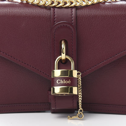Chloe Shiny Goatskin Calfskin Aby Chain Shoulder Bag Burnt Mahogany 10 of 10