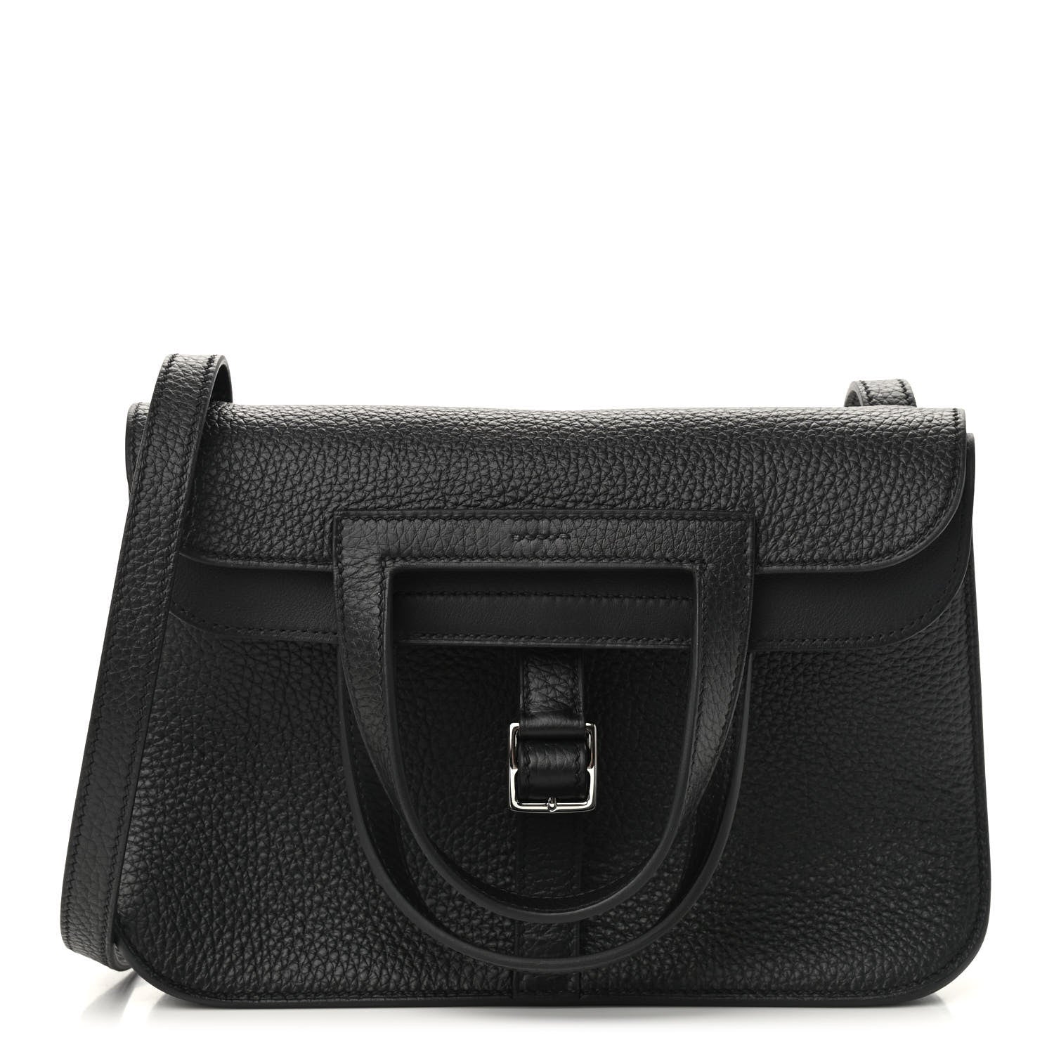 Hermes Taurillon Clemence Halzan 25 Black 1 of 9