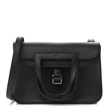 Hermes Taurillon Clemence Halzan 25 Black 1 of 9