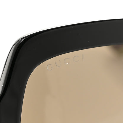 Gucci Acetate Square Frame Web Glitter Sunglasses GG0036SN Black Green 7 of 8