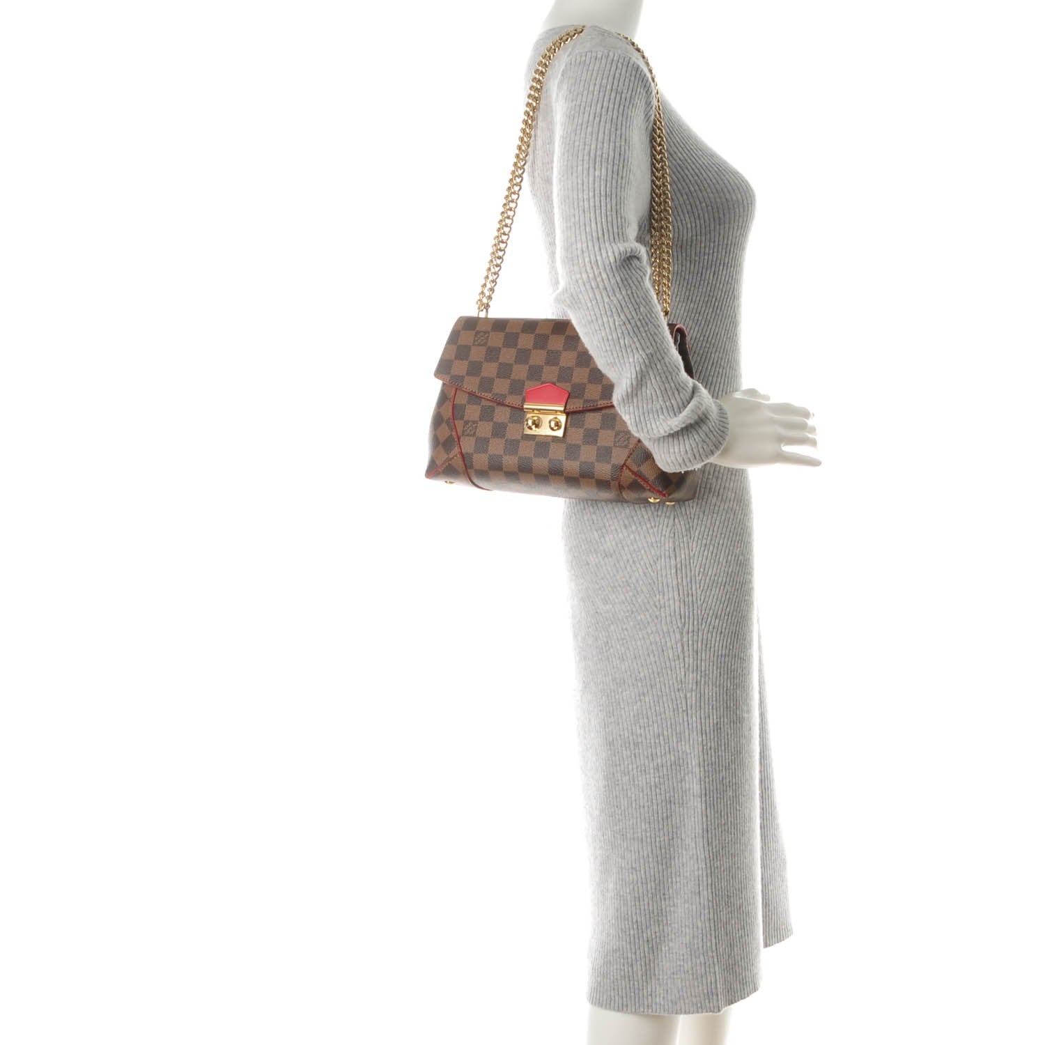 Louis Vuitton Damier Ebene Caissa Clutch Cherry 2 of 7