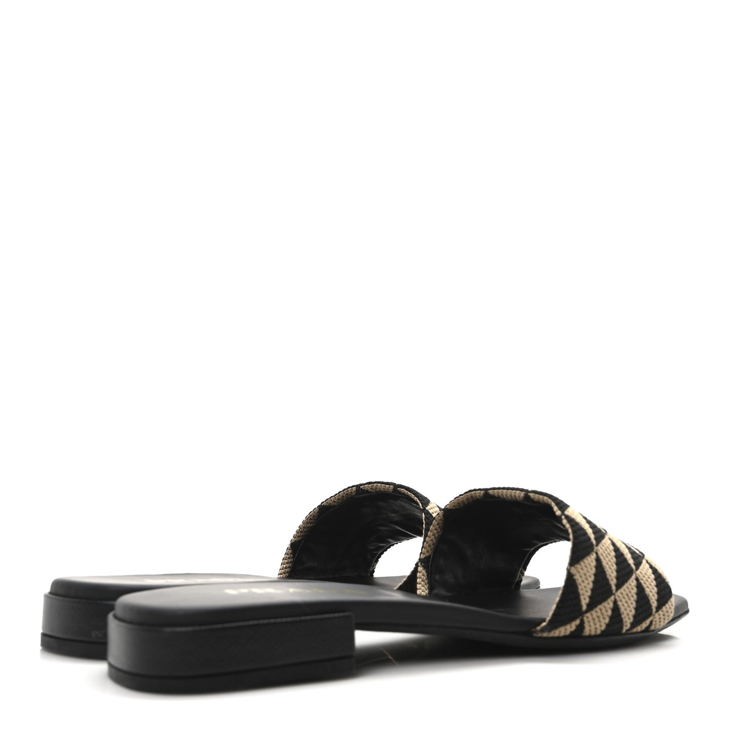 Jacquard Trianglolo Symbole Embroidered Triangle 10mm Slide Sandals 40 Black Corda
