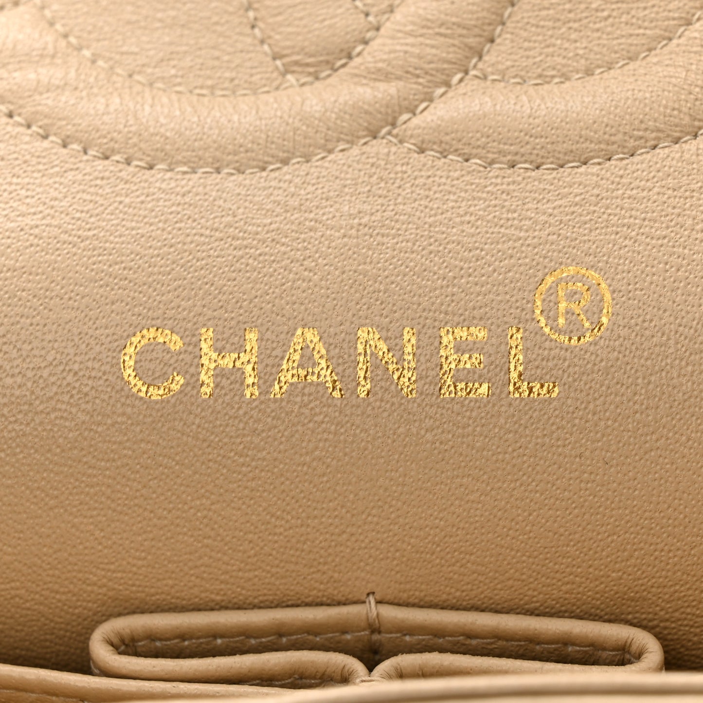 Lambskin Quilted Small Double Flap Beige