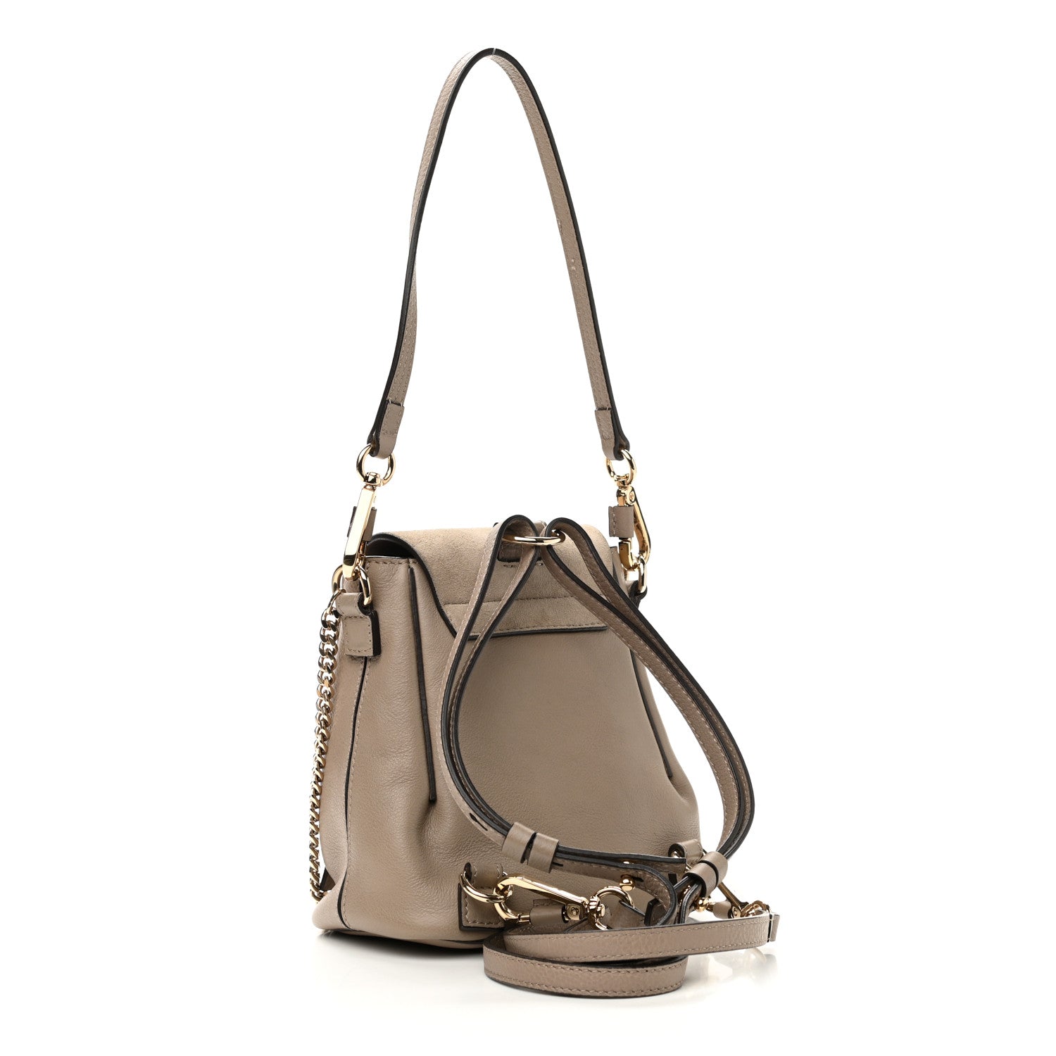 Chloe Suede Calfskin Mini Faye Backpack Motty Grey 3 of 11