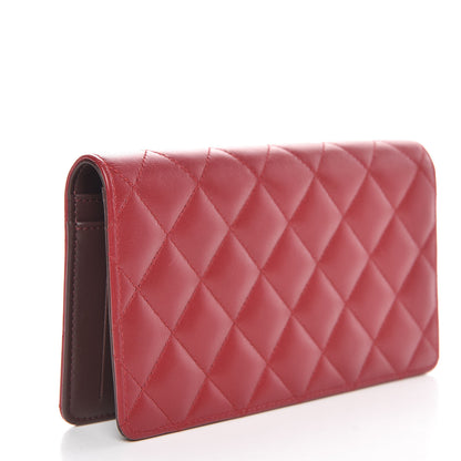 Chanel Lambskin Quilted Trendy CC Yen Wallet Red 3 of 9