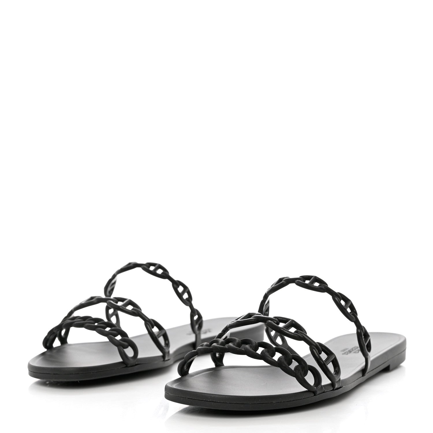 Hermes Rubber Chaine d'Ancre Rivage Sandals 41 Black 3 of 9