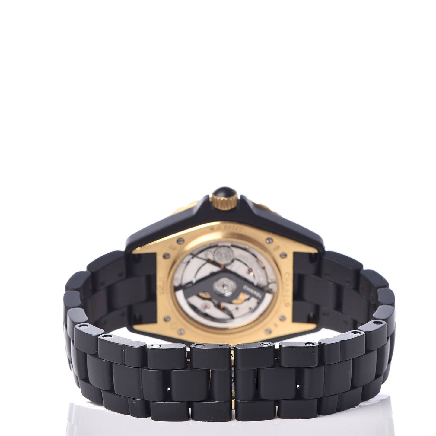 Stainless Steel 18K Yellow Gold Matte Ceramic 41mm J12 Automatic Watch Black