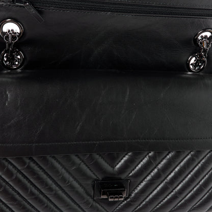 Chanel Aged Calfskin Chevron Quilted 2.55 Reissue 225 Flap So Black 11 of 12