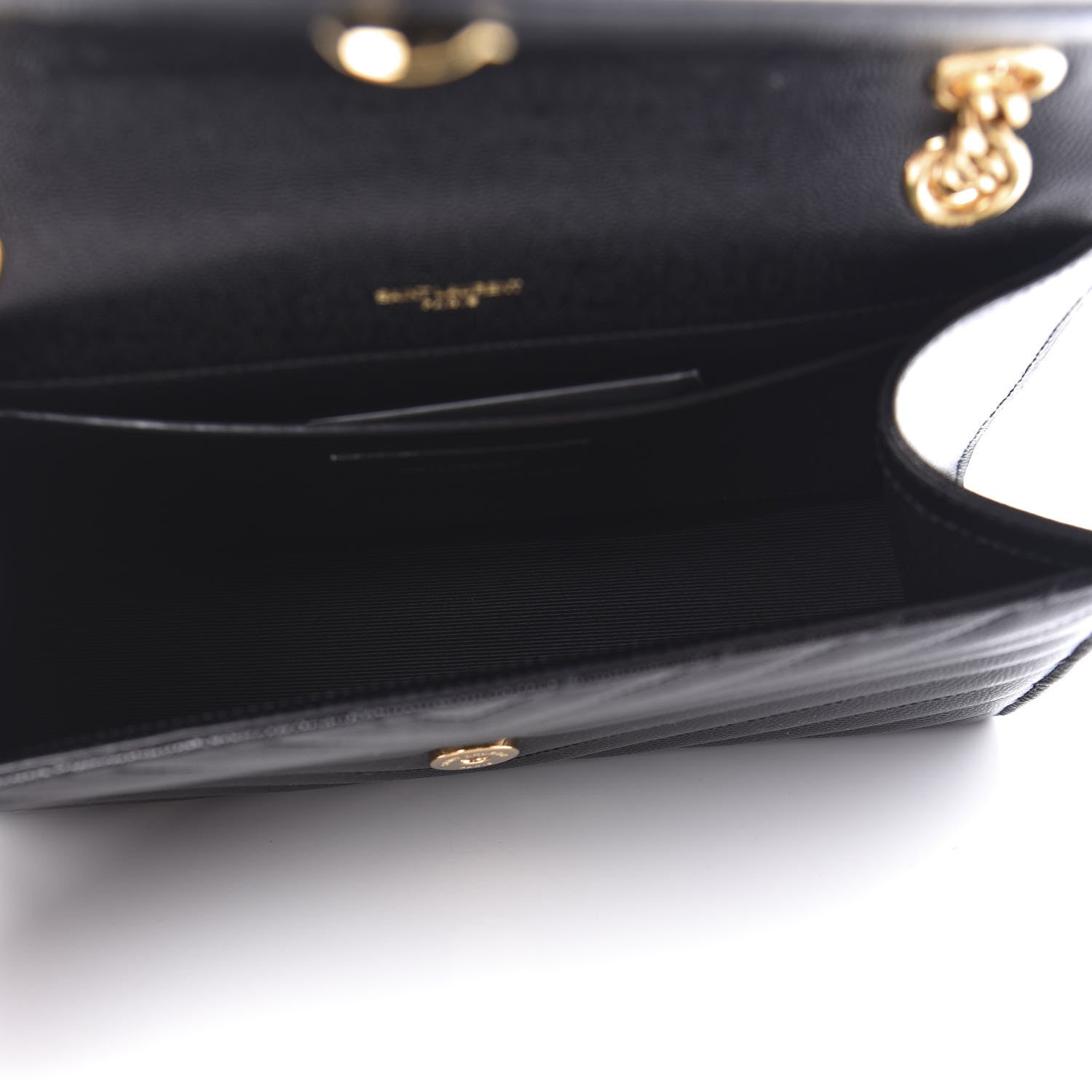 Saint Laurent Grain De Poudre Matelasse Chevron Medium Monogram Satchel Black 5 of 9