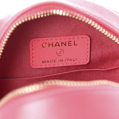 Chanel Caviar Quilted French New Wave Round Clutch With Chain Pink 6 of 11