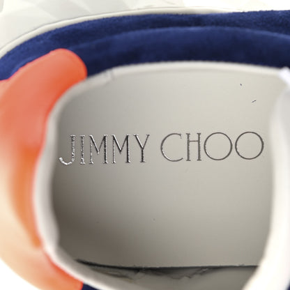 Jimmy Choo Calfskin Diamond Low Top Sneaker 40.5 Cobalt Neon Orange 7 of 9