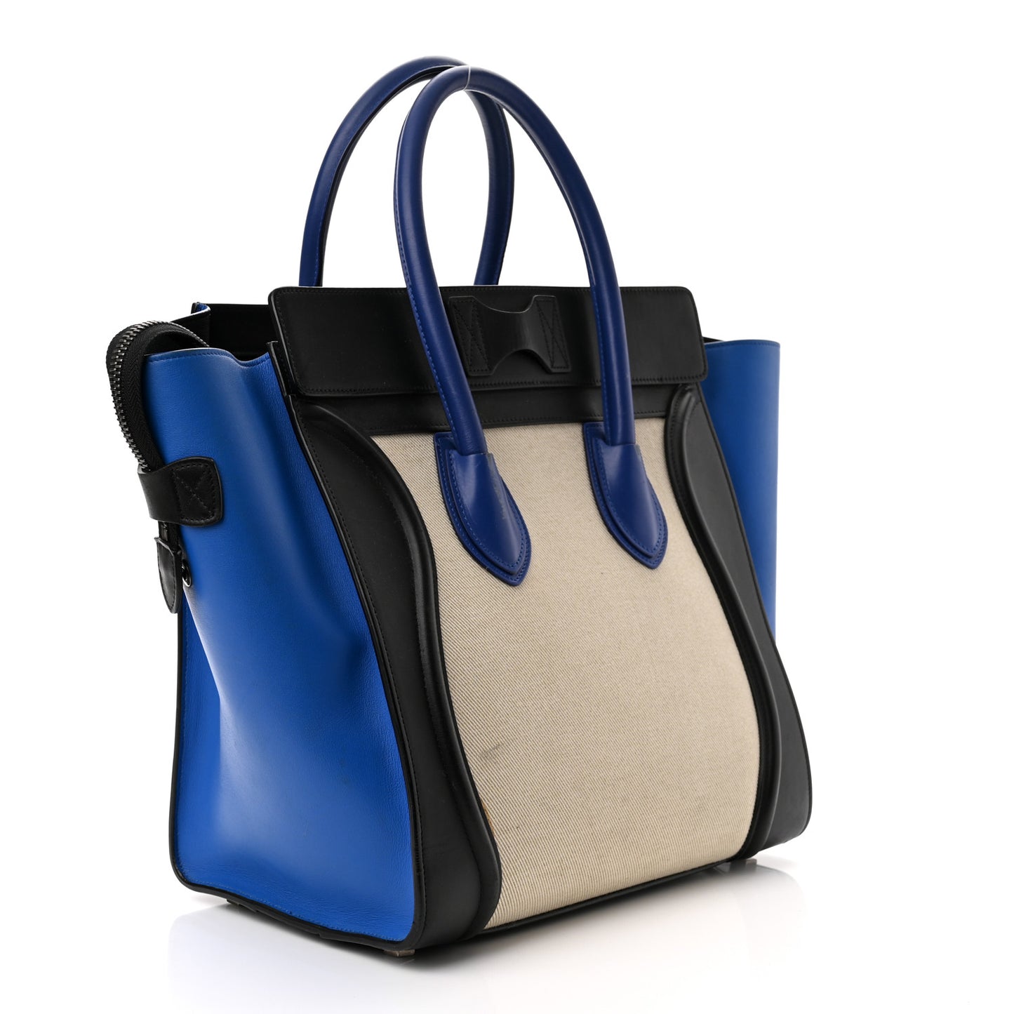 Canvas Smooth Calfskin Mini Tri-Color Luggage Indigo