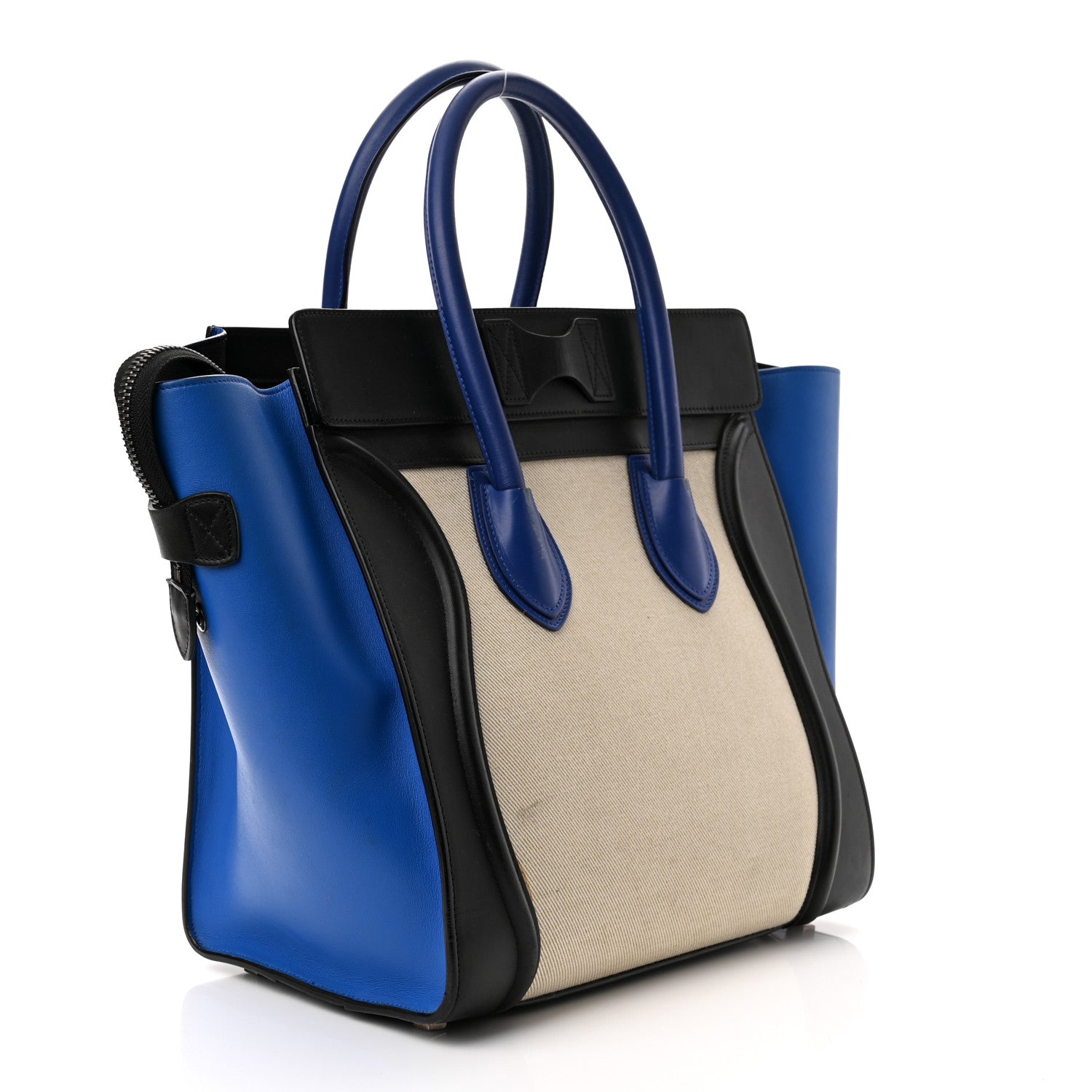 Celine Canvas Smooth Calfskin Mini Tri-Color Luggage Indigo 2 of 9