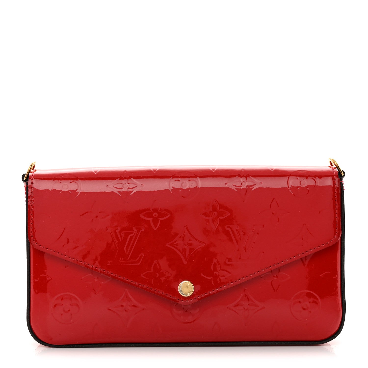 Louis Vuitton Vernis Felicie Pochette Chain Wallet Cherry 1 of 9