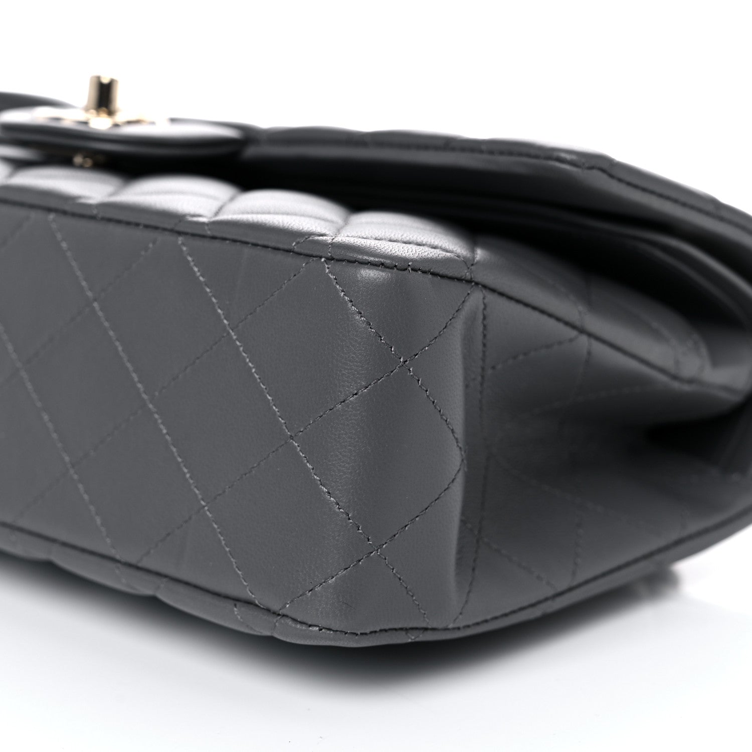 Chanel Lambskin Quilted Medium Double Flap Dark Grey 9 of 9