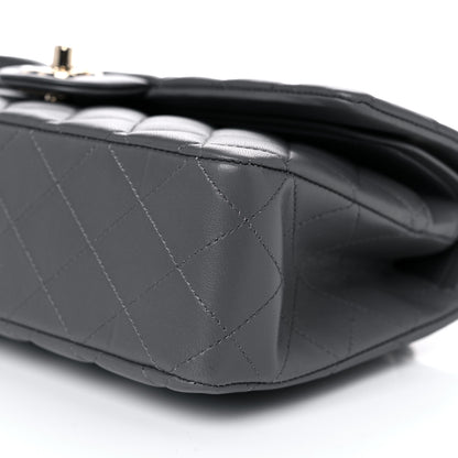 Chanel Lambskin Quilted Medium Double Flap Dark Grey 9 of 9