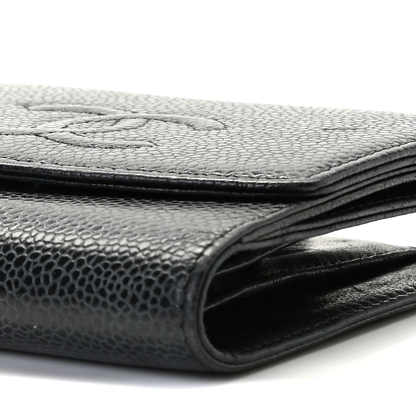 Caviar Timeless CC Compact French Wallet Black