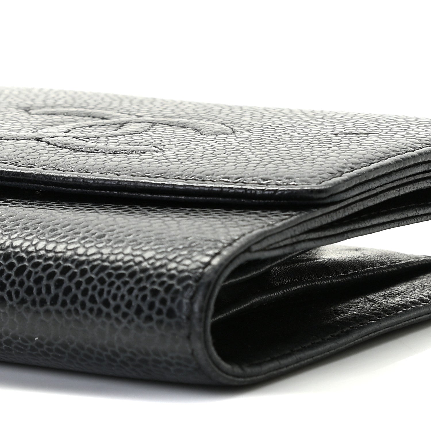 Chanel Caviar Timeless CC Compact French Wallet Black 6 of 13