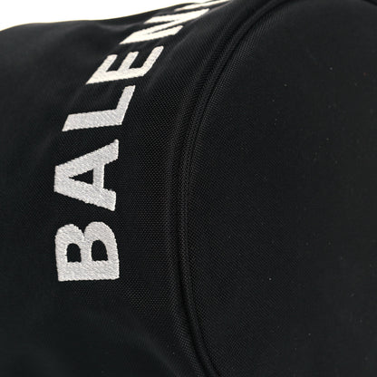 Balenciaga Recycled Sport Nylon Logo Embroidered Wheel Drawstring Bucket Bag XS Black 8 of 10