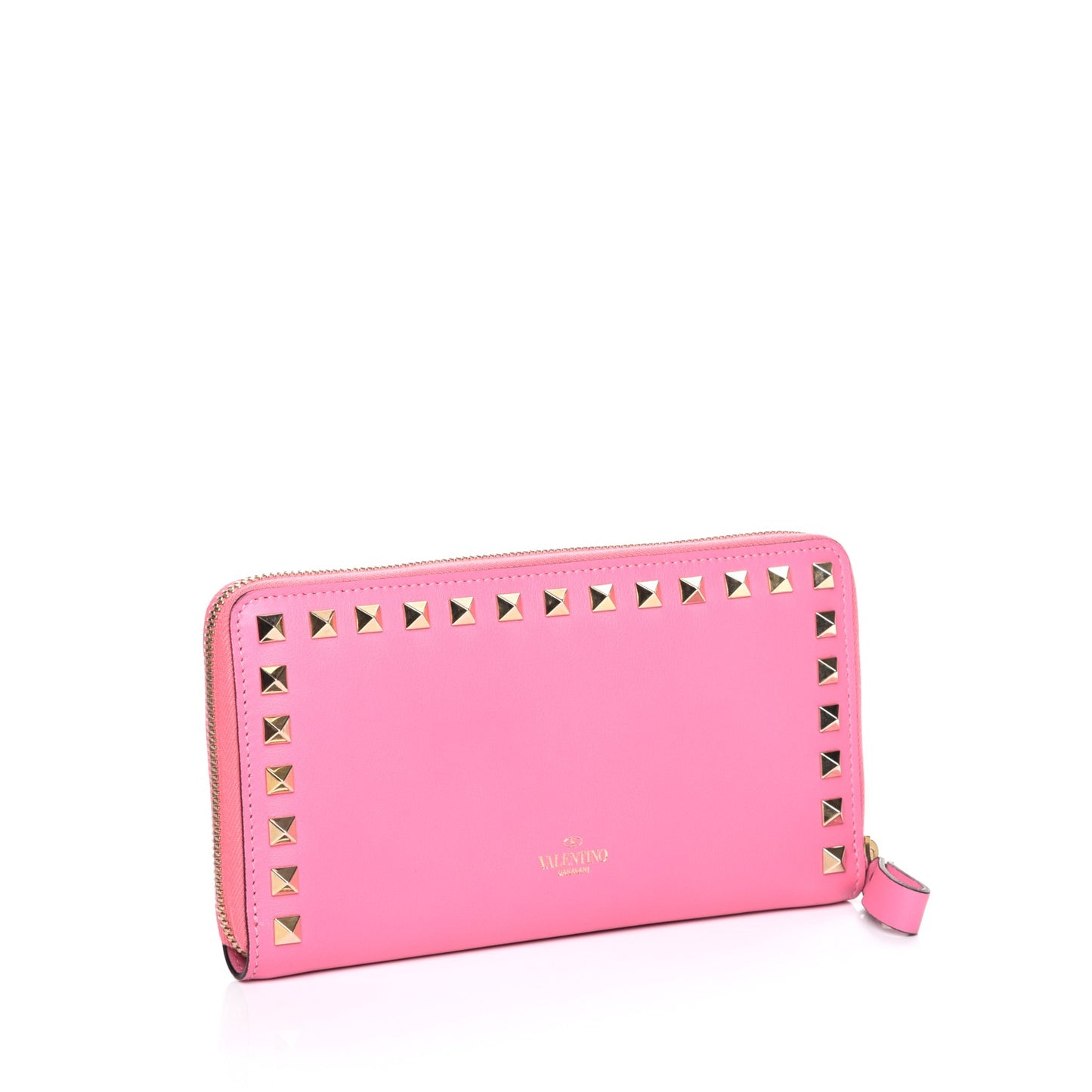 Calfskin Rockstud Zip Around Wallet Ninphea