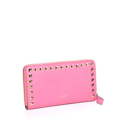Valentino Garavani Calfskin Rockstud Zip Around Wallet Ninphea 3 of 8