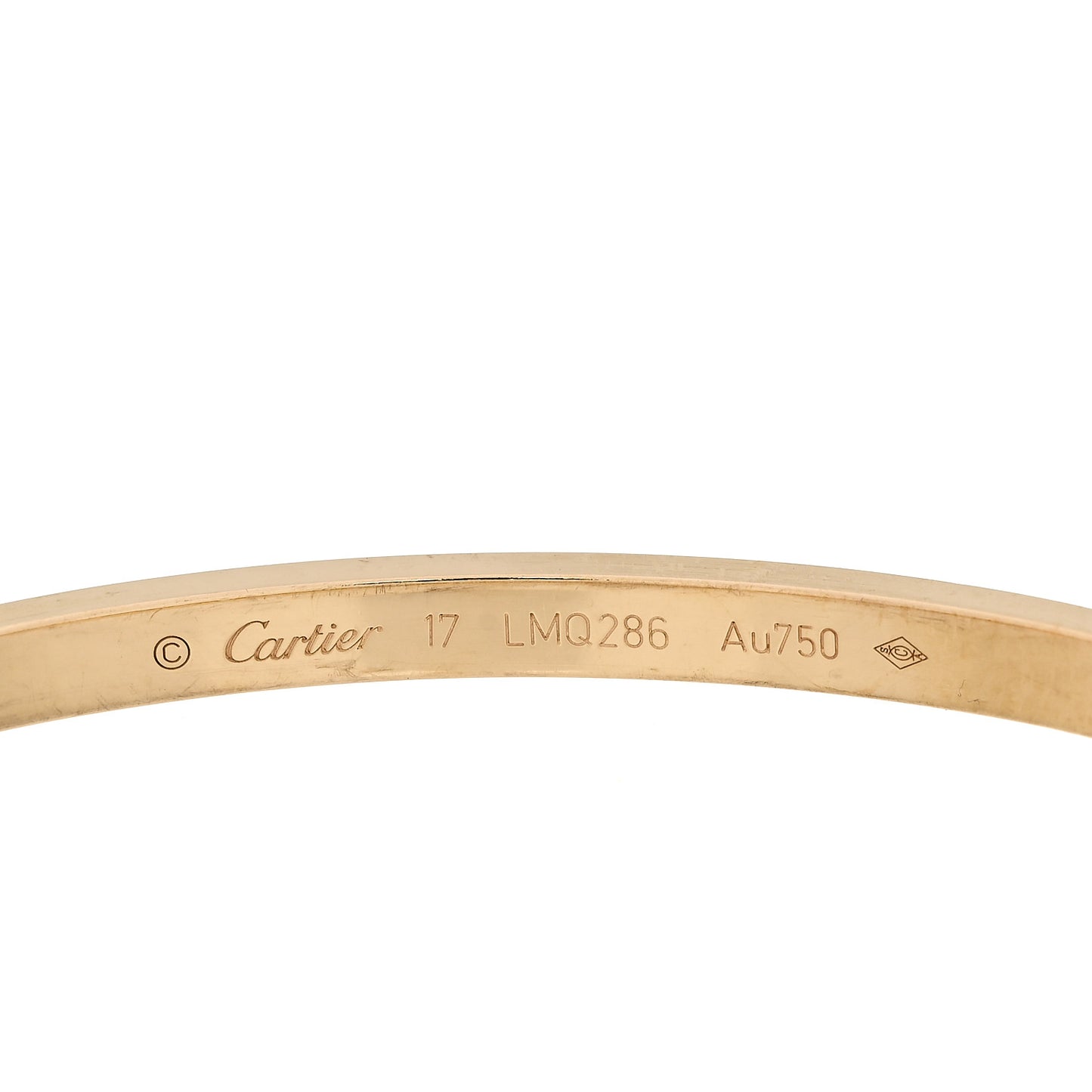18K Yellow Gold Small LOVE Bracelet 17