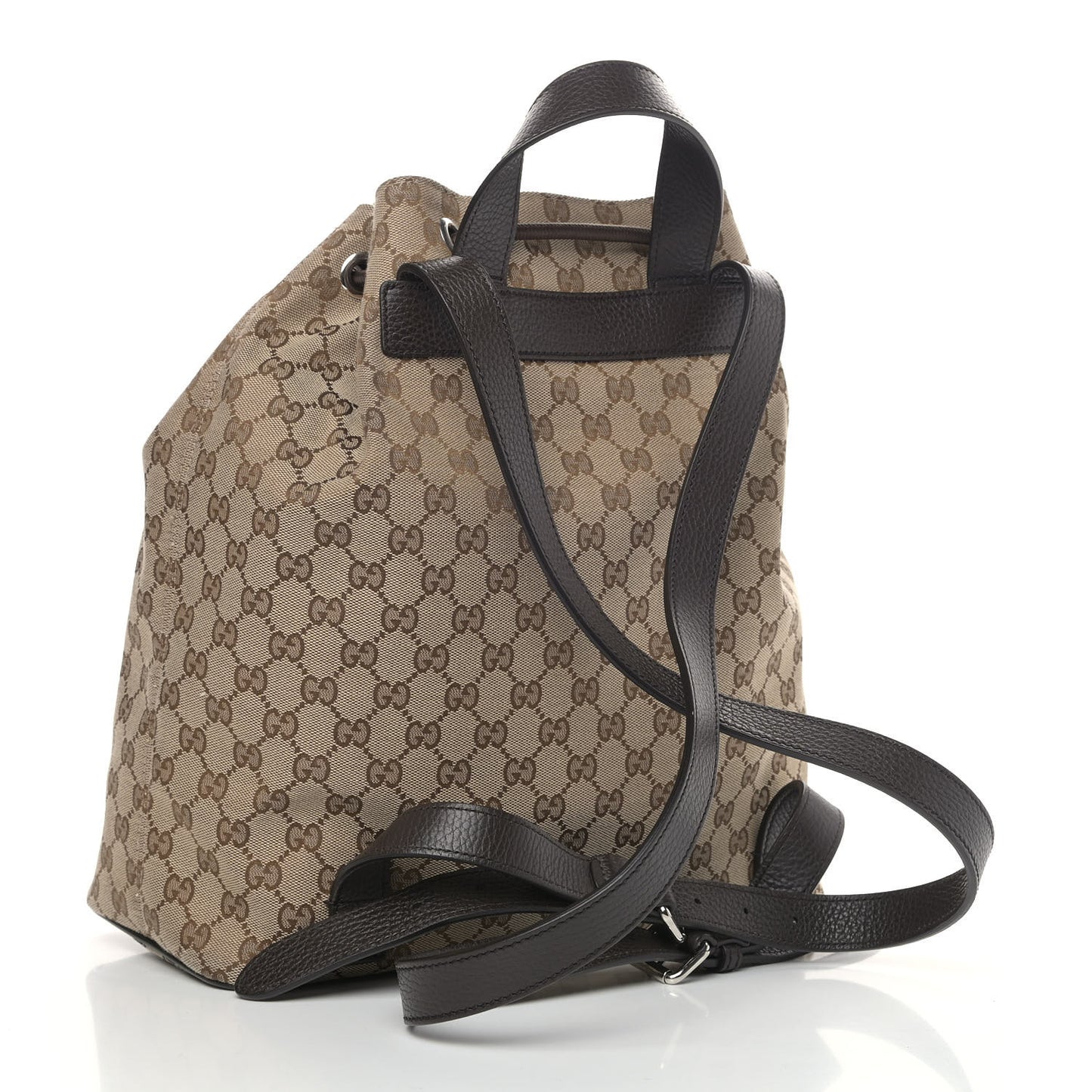 Monogram Dollar Calfskin O Drawstring Backpack Beige Ebony Testa di Moro Dark Chocolate