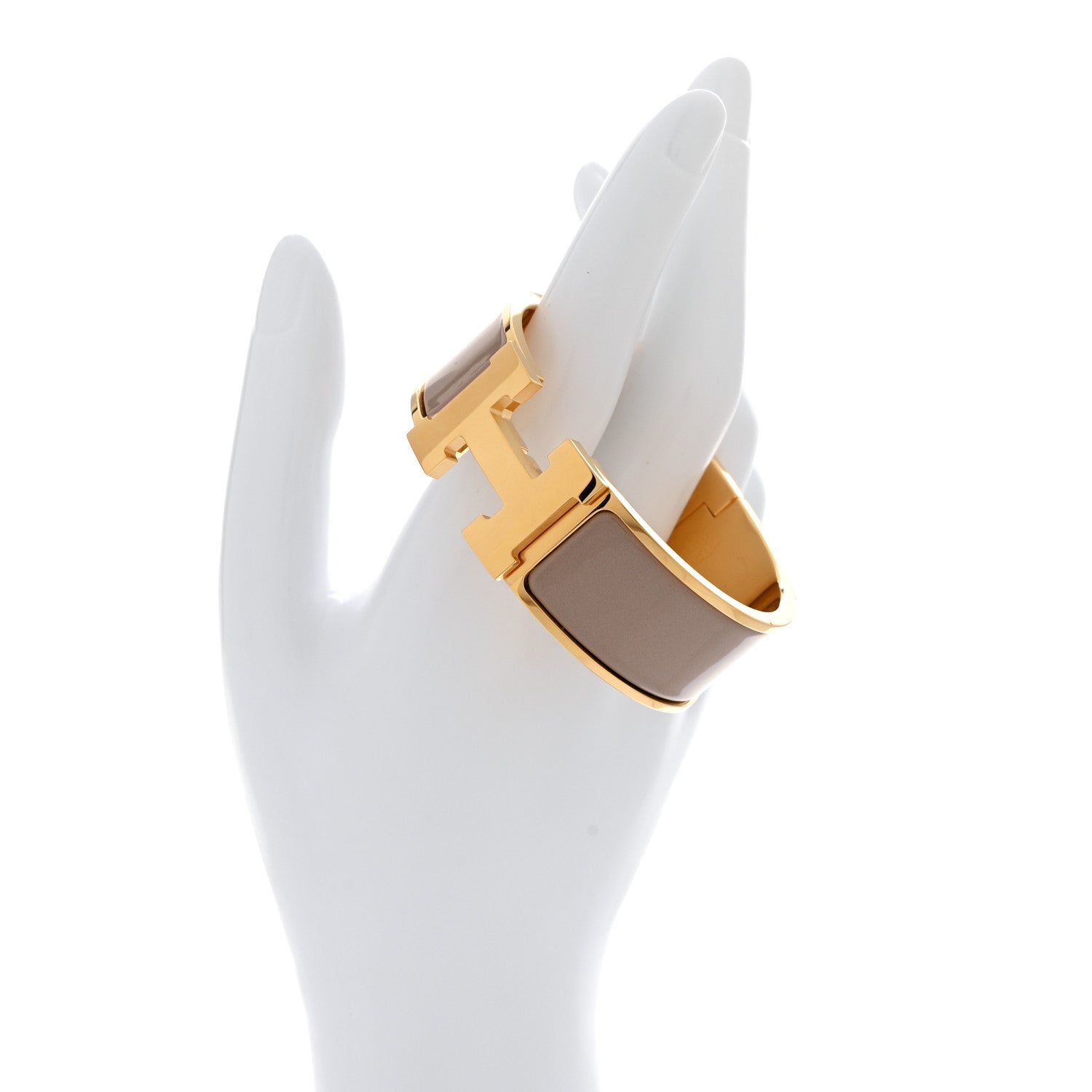 Hermes Enamel Wide Clic Clac H Bracelet PM Marron Glace 2 of 4
