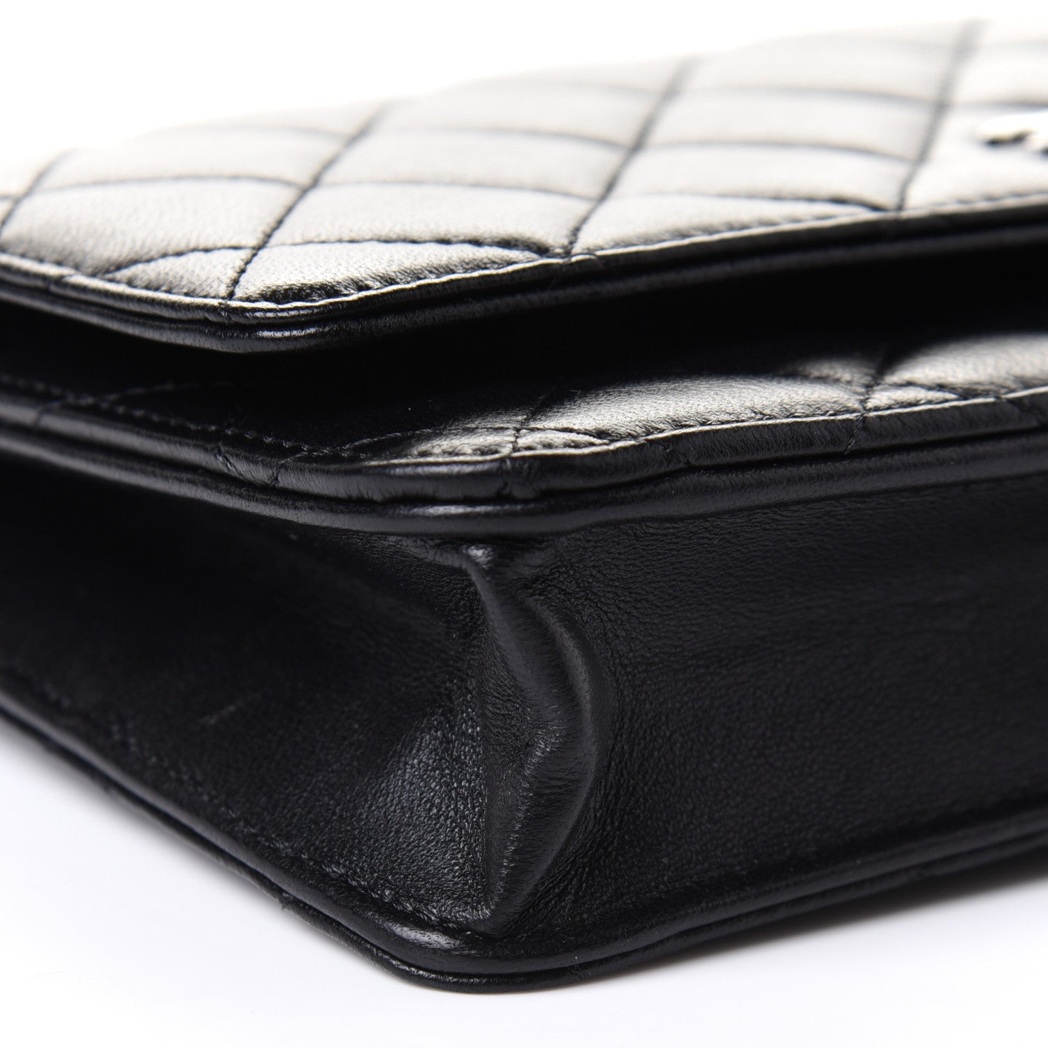 Chanel Lambskin Quilted Wallet On Chain WOC Black 10 of 11