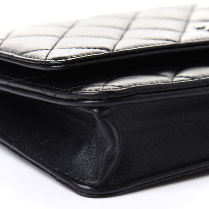 Chanel Lambskin Quilted Wallet On Chain WOC Black 10 of 11