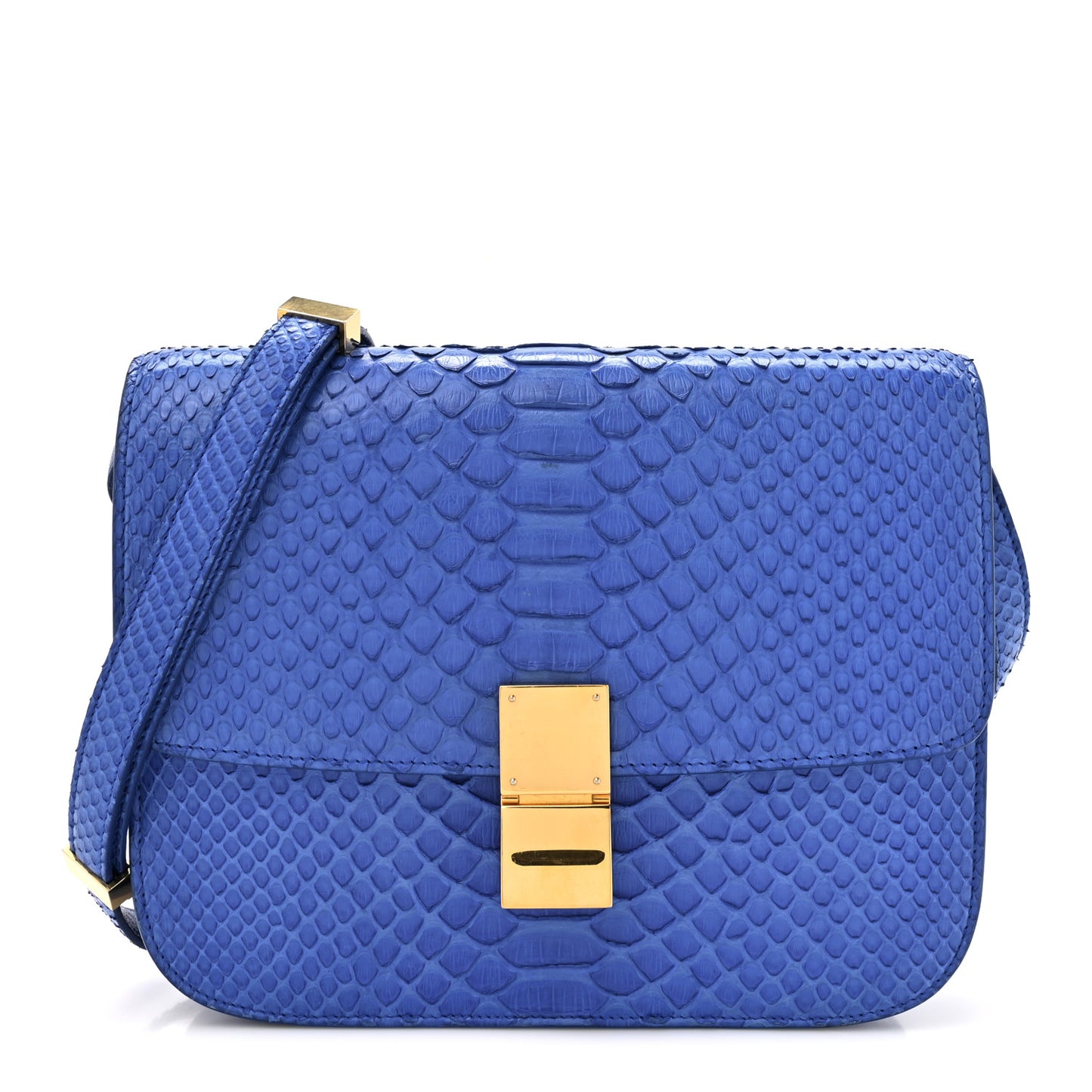 Snakeskin Medium Classic Box Flap Blue