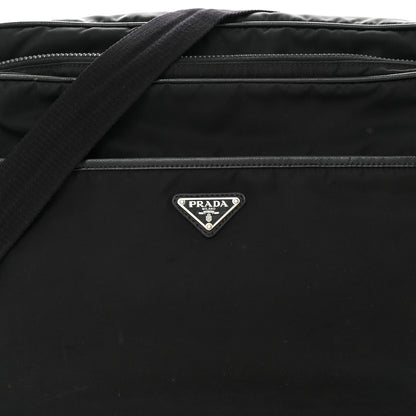 Prada Tessuto Nylon Saffiano Front Pocket Zip Messenger Black 9 of 19