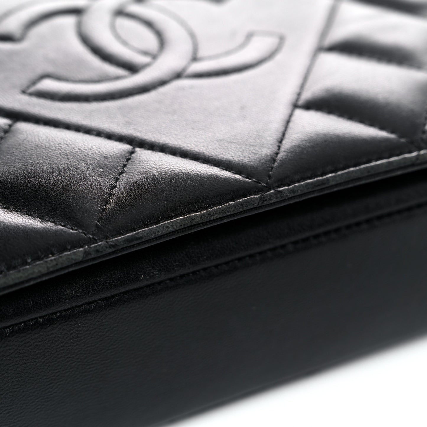 Lambskin Quilted Small Diamond CC Flap Black