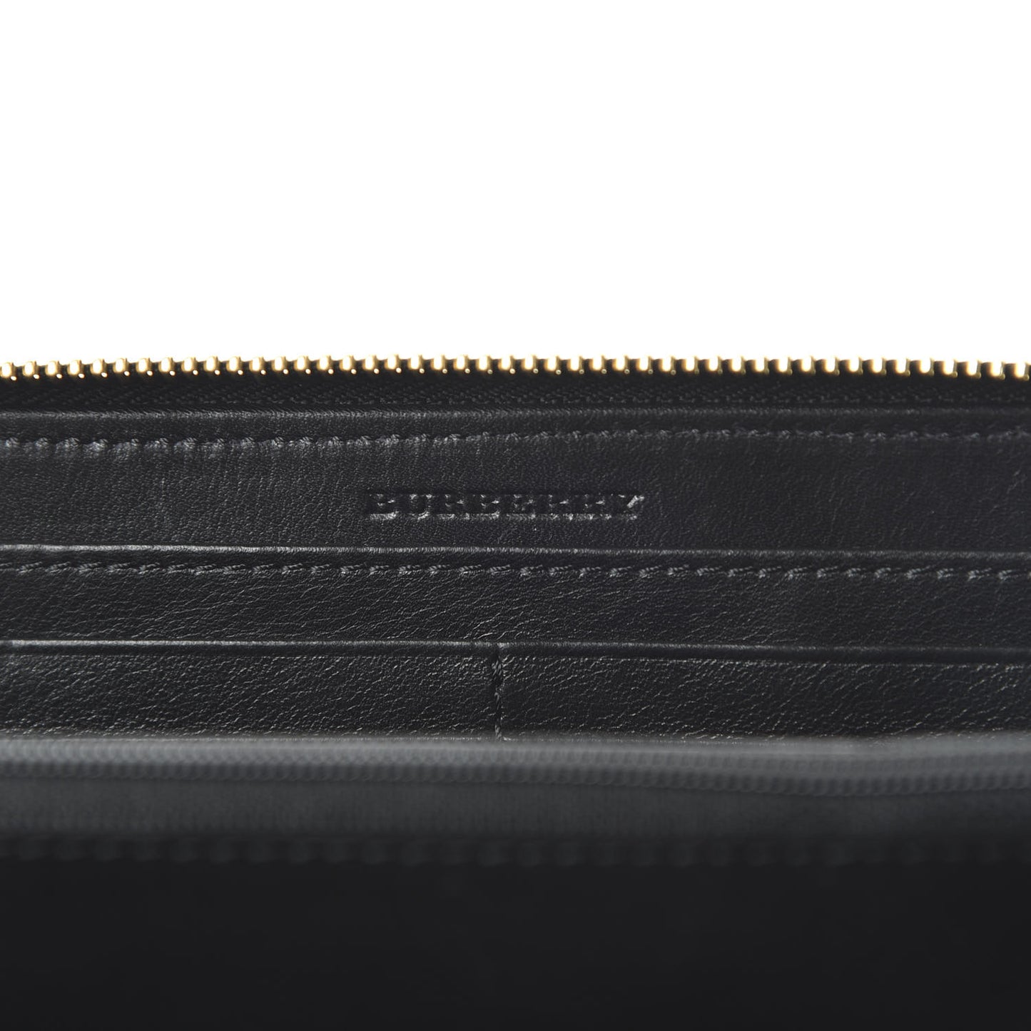 House Check Bridle Calfskin Ziggy Zip Around Wallet Black