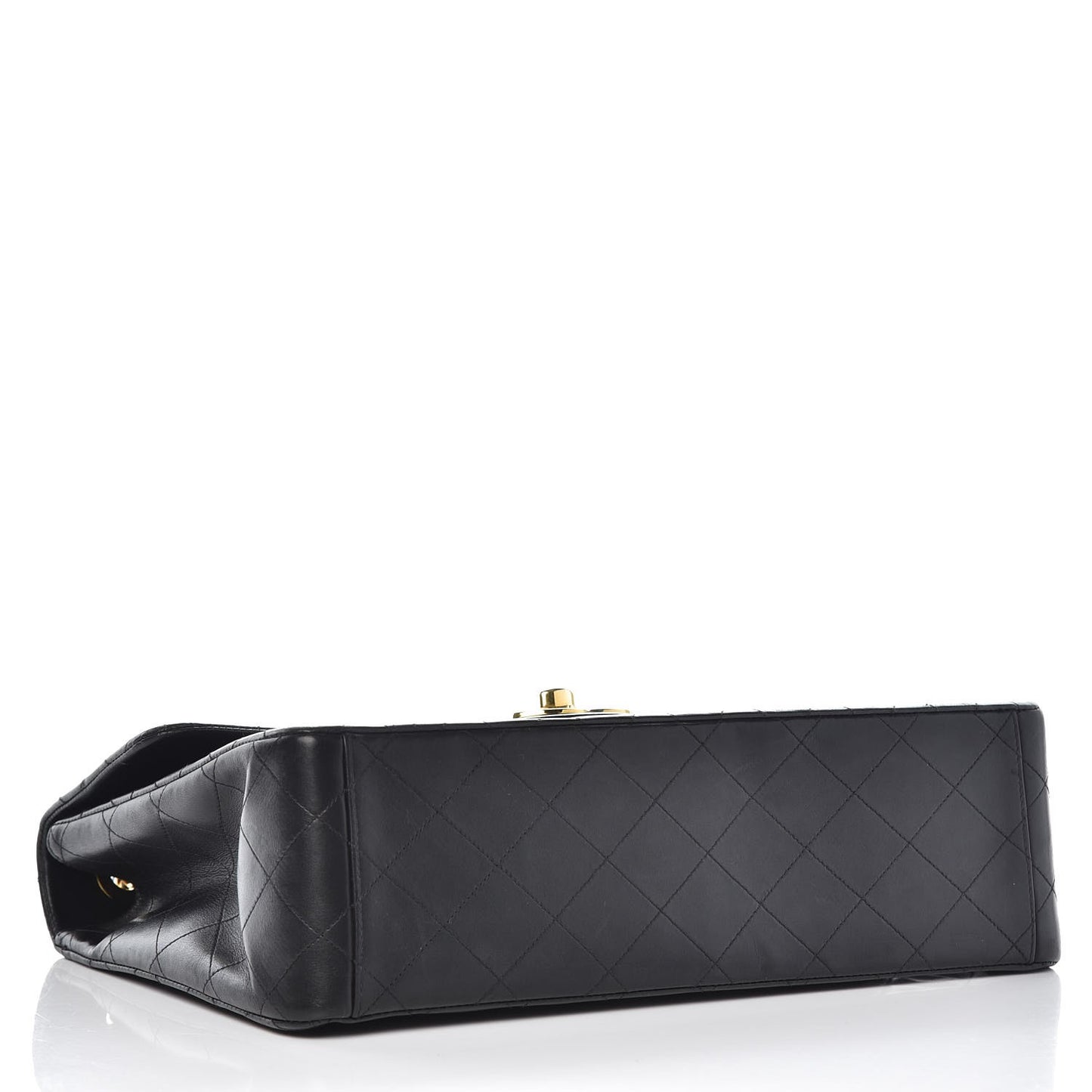 Lambskin Quilted XL Jumbo Single Flap Black