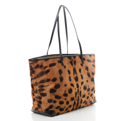 Fendi Calf Hair Leopard Print Medium Roll Tote Brown 3 of 19