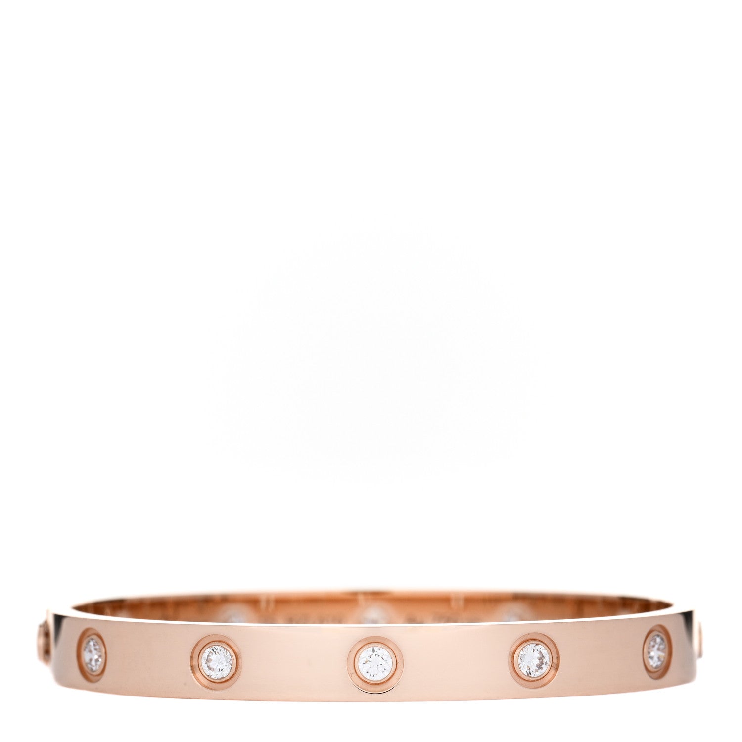 Cartier 18K Pink Gold 10 Diamond LOVE Bracelet 15 1 of 7