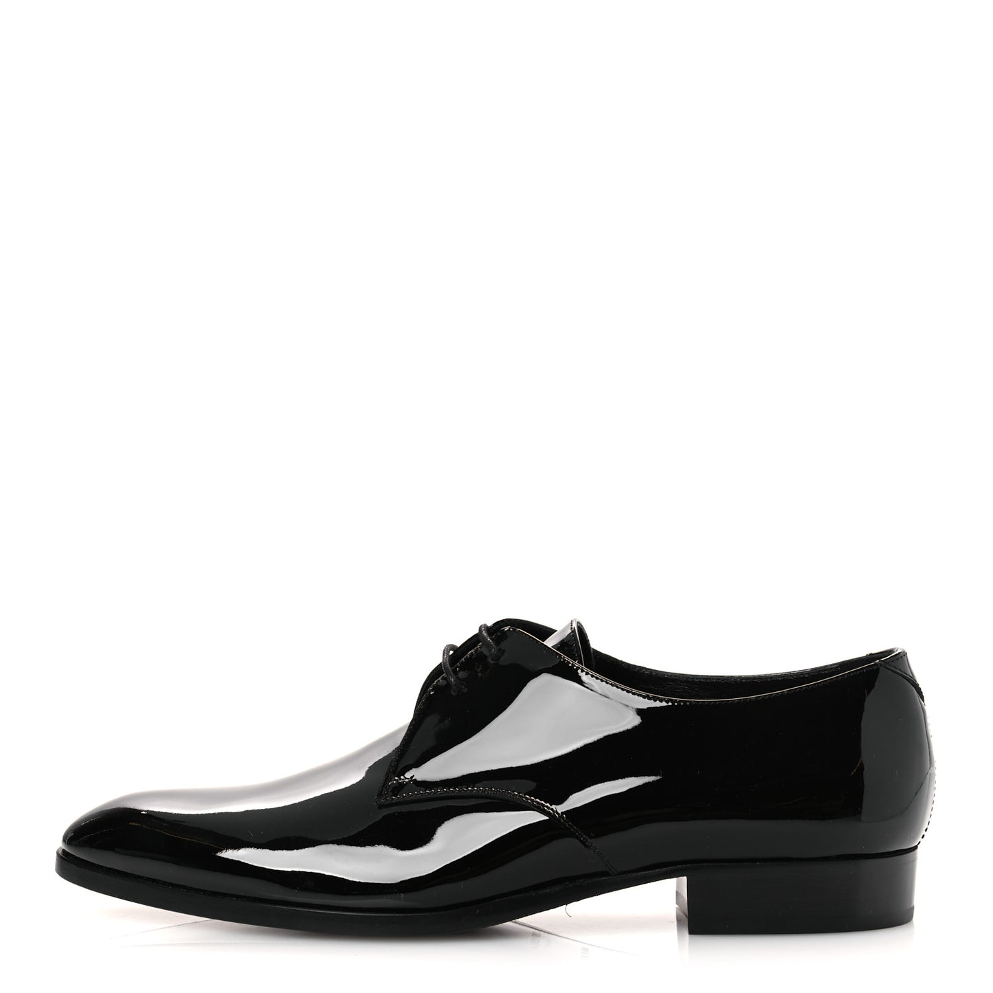 Patent Calfskin Mens Wyatt Derby Lace Up Shoes 44.5 Black