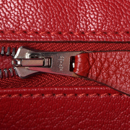 Hermes Taurillon Clemence Birkin 35 Rouge Casaque 17 of 33
