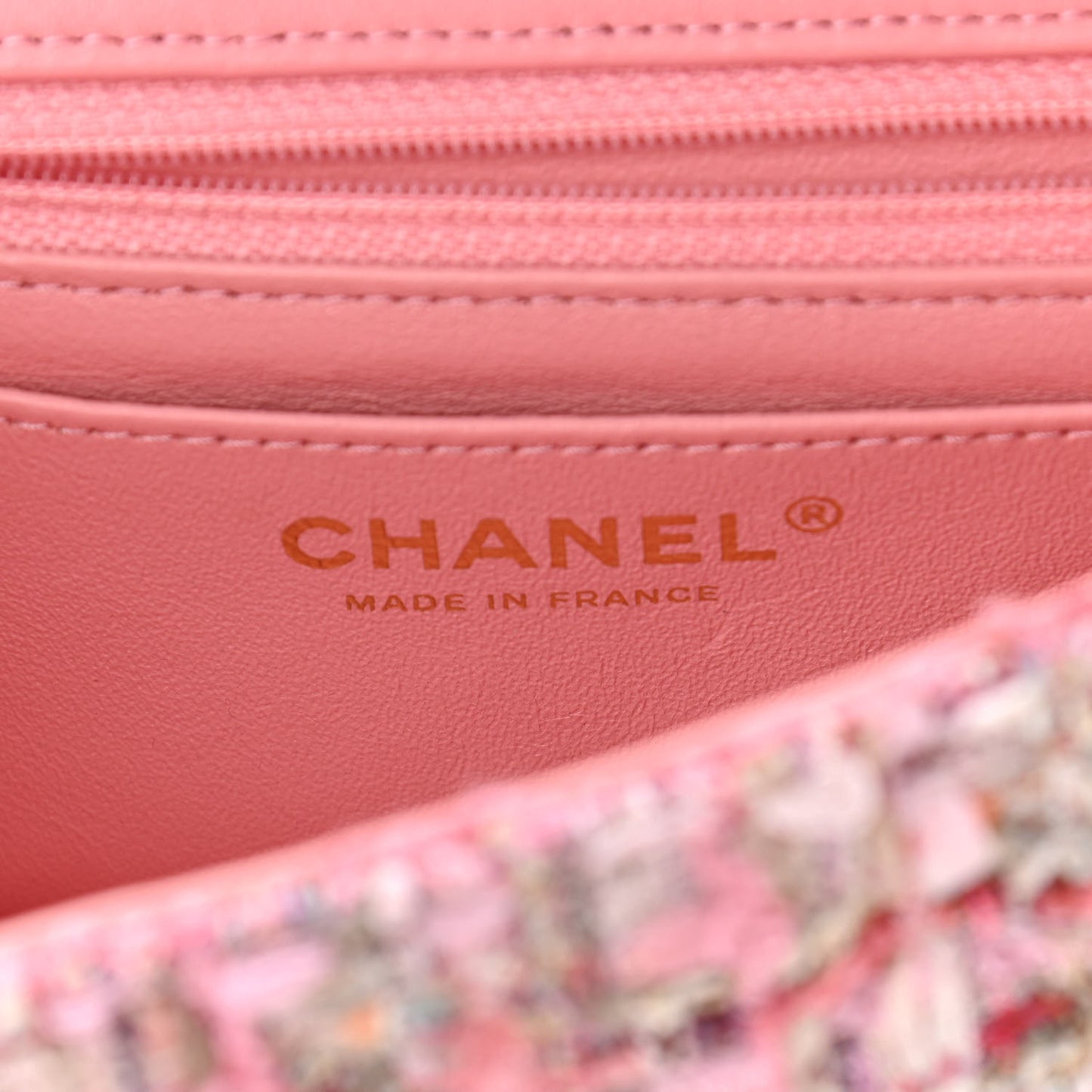 Tweed Braid Mini Flap White Pink