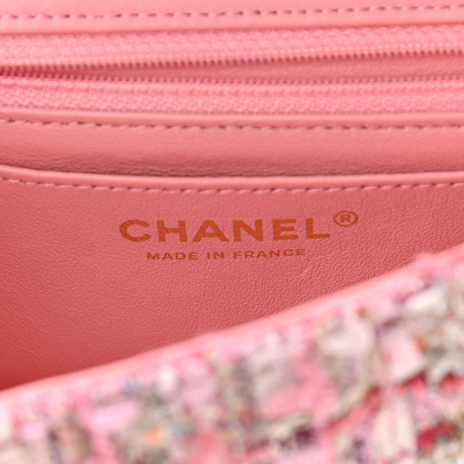 Chanel Tweed Braid Mini Flap White Pink 6 of 10