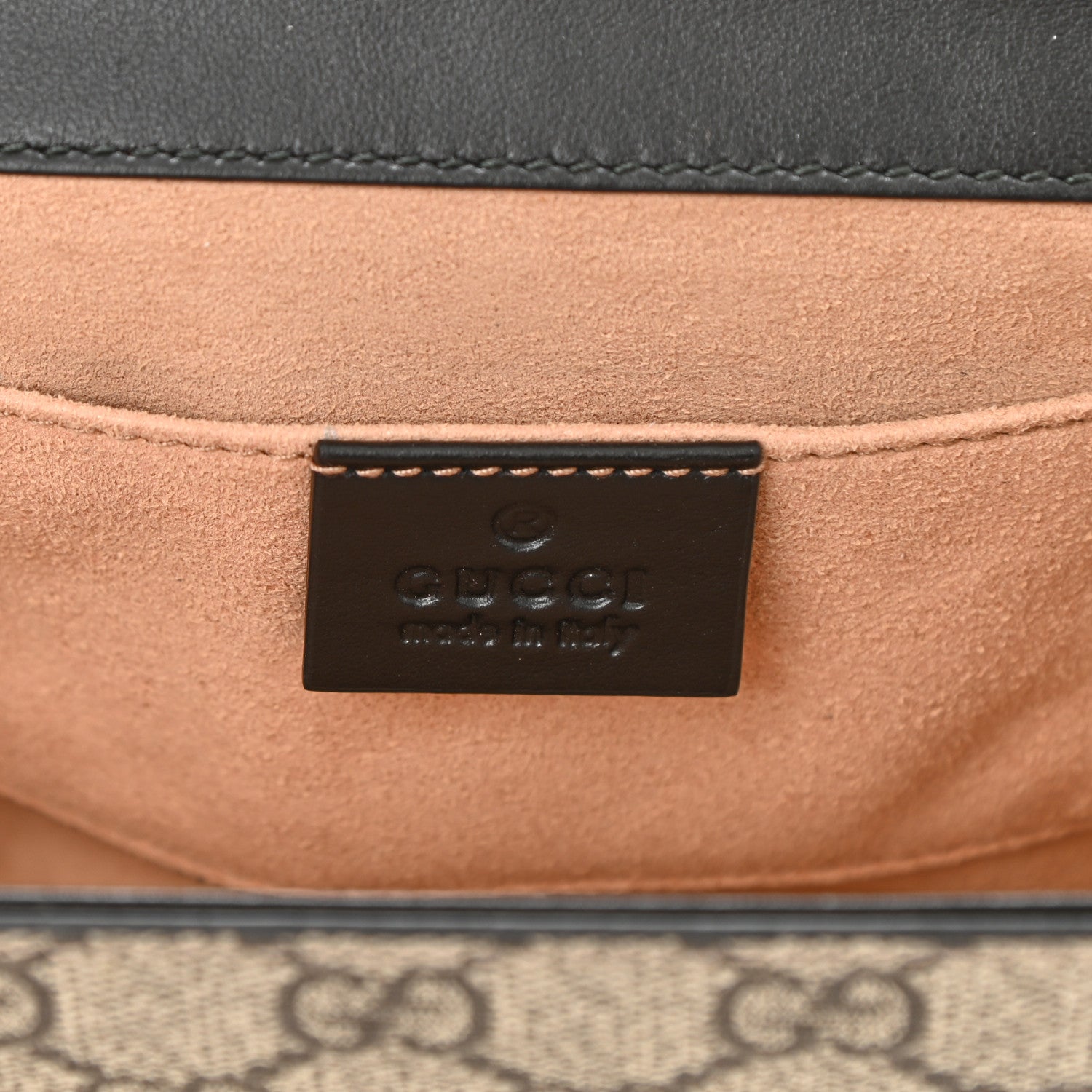 Gucci Calfskin GG Supreme Monogram Small Padlock Shoulder Bag Black Gold 6 of 8