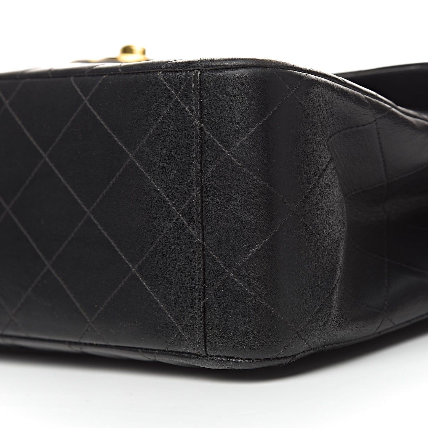 Lambskin Quilted XL Jumbo Single Flap Black