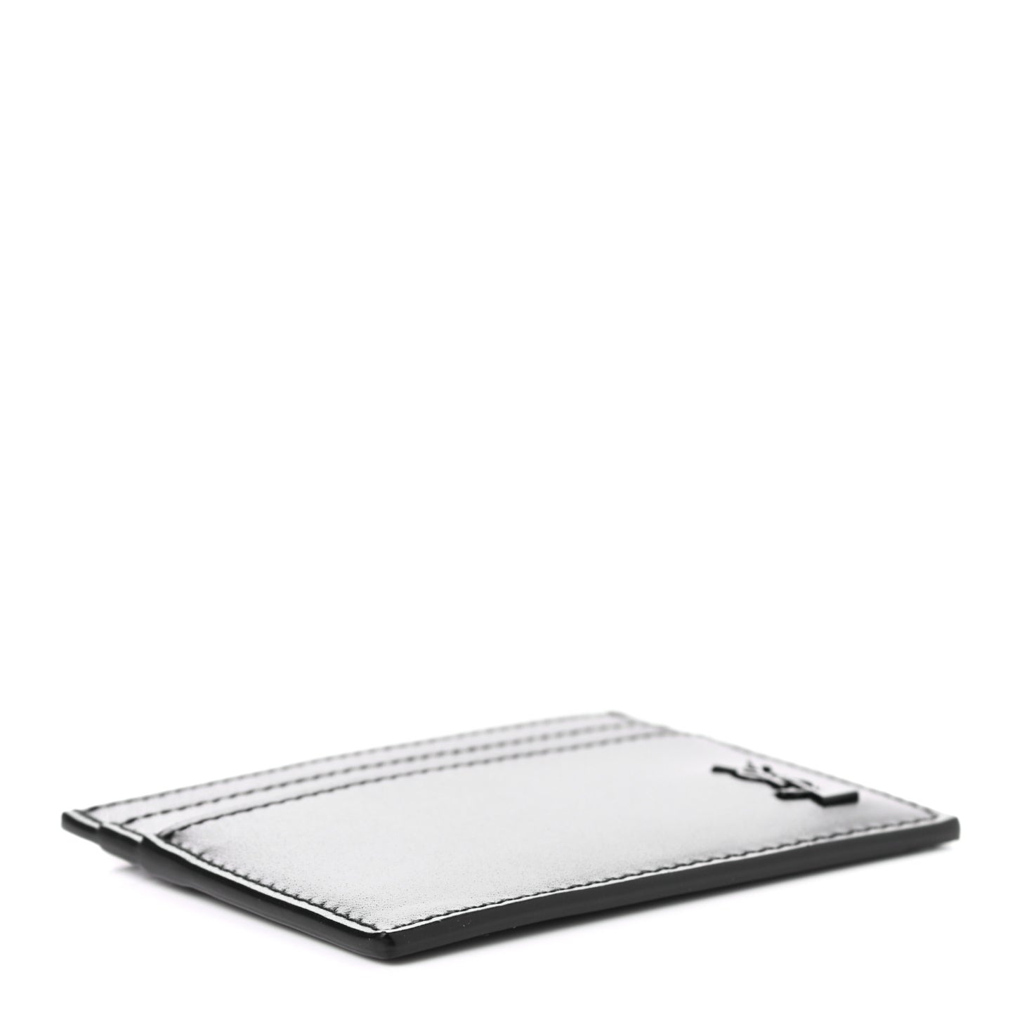 Calfskin Tiny Cassandre Credit Card Case Black