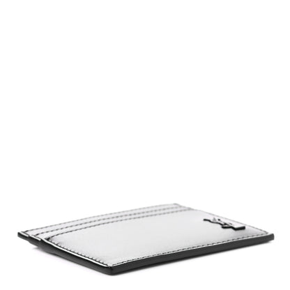 Saint Laurent Calfskin Tiny Cassandre Credit Card Case Black 4 of 7