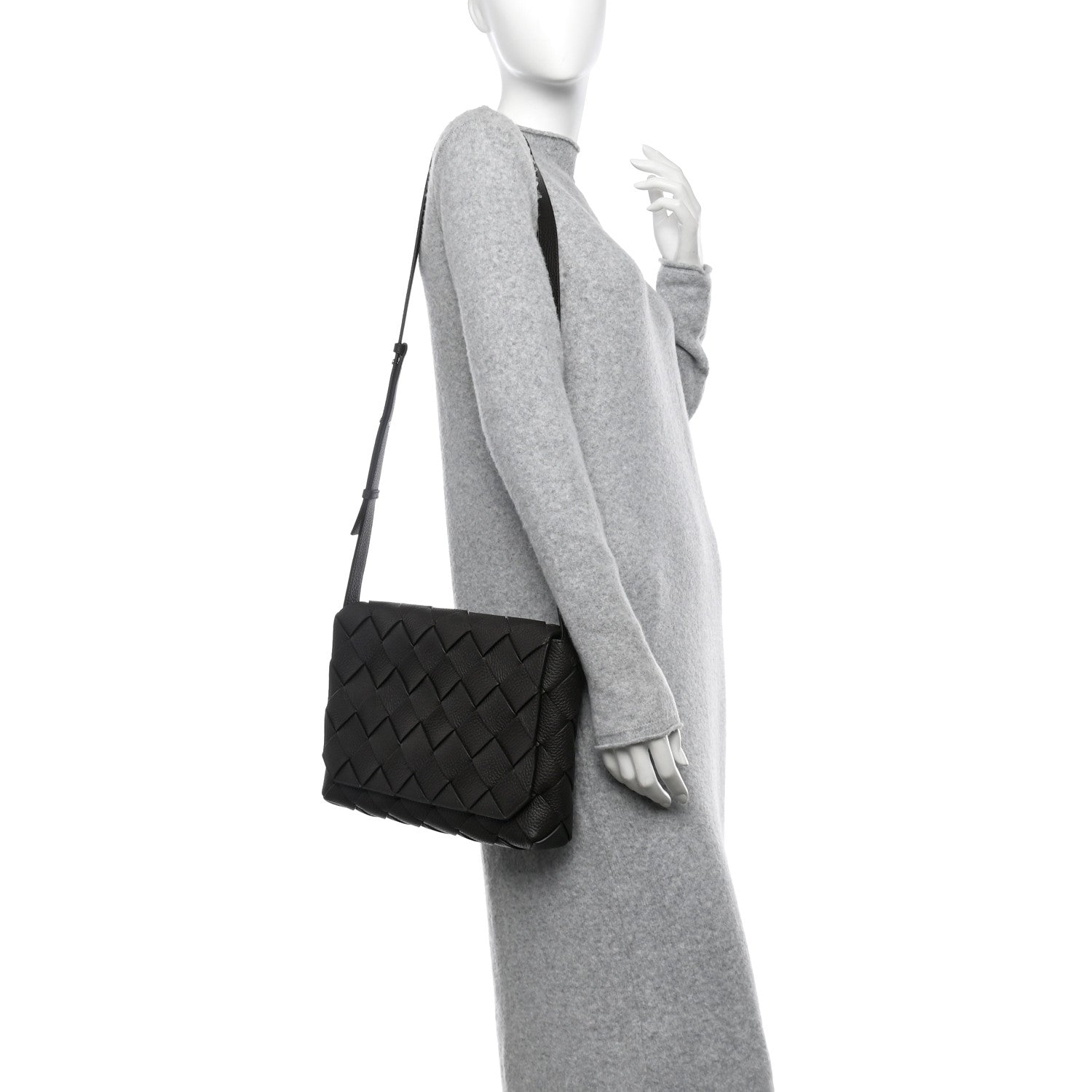 Bottega Veneta Grained Calfskin Intreccio Large Diago Crossbody Bag Fondant 2 of 11