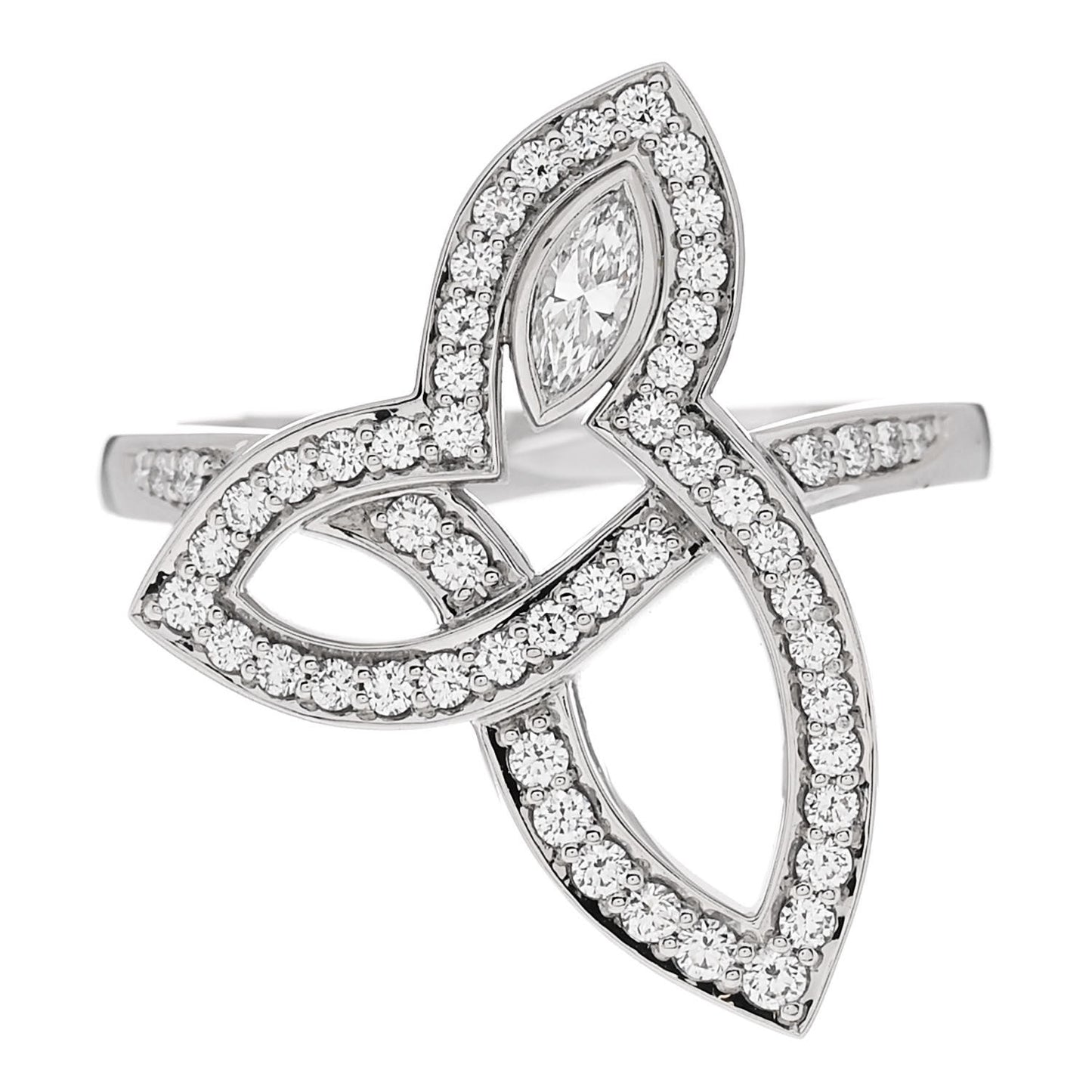 Platinum Diamond Lily Cluster Ring 53 6.5